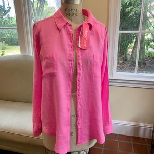 Lilly Pulitzer NWT linen Sea View button down